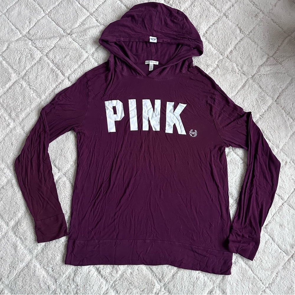 Victoria's Secret PINK | Maroon Campus Pullover Hoodie Tee | Size Extra Small